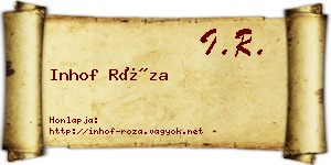 Inhof Róza névjegykártya